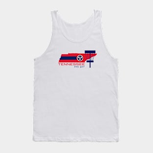 Tennessee Disc Golf - State Shape Red Tank Top